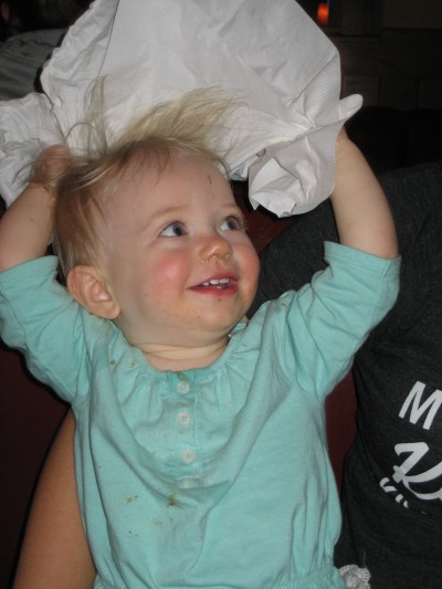 Peek a boo is still a favorite game.