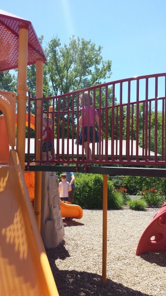 Fun at the zoo with Leah. Leah did a great job of helping Hailey around the big-kid playground.